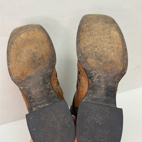 Cavender's Brown Leather Glitter Angel Wings Western Boots Size 8B. - Picture 11 of 12